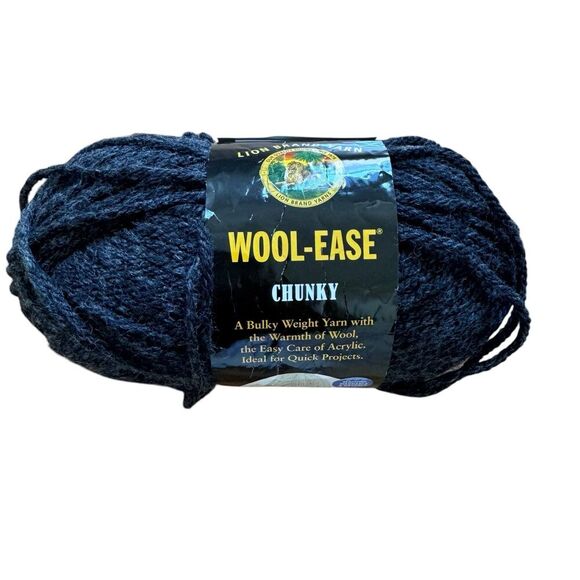 Lion Brand Yarn Wool-Ease Chunky 152 Charcoal Grey Discontinued New - Picture 1 of 9